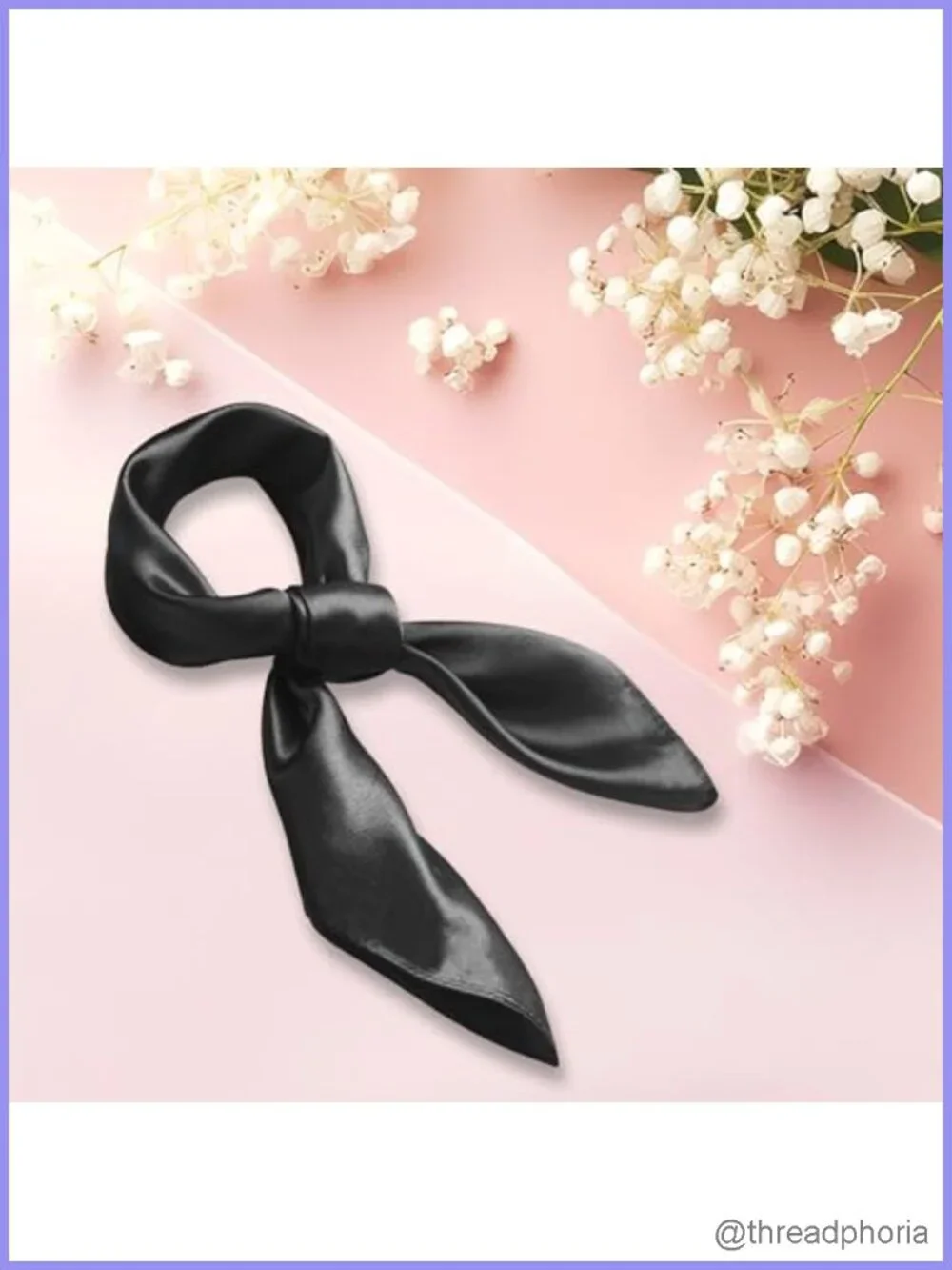 Satin Square Scarf 23.6in Silk Like Head Neck Bandana